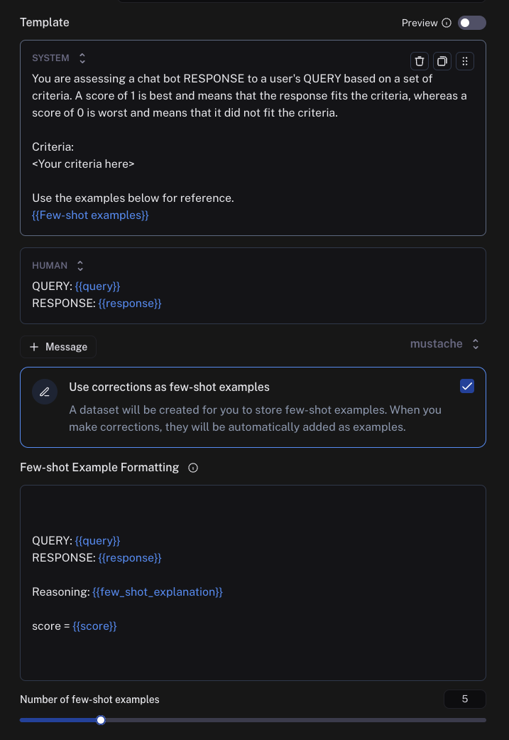 Use corrections as few-shot examples